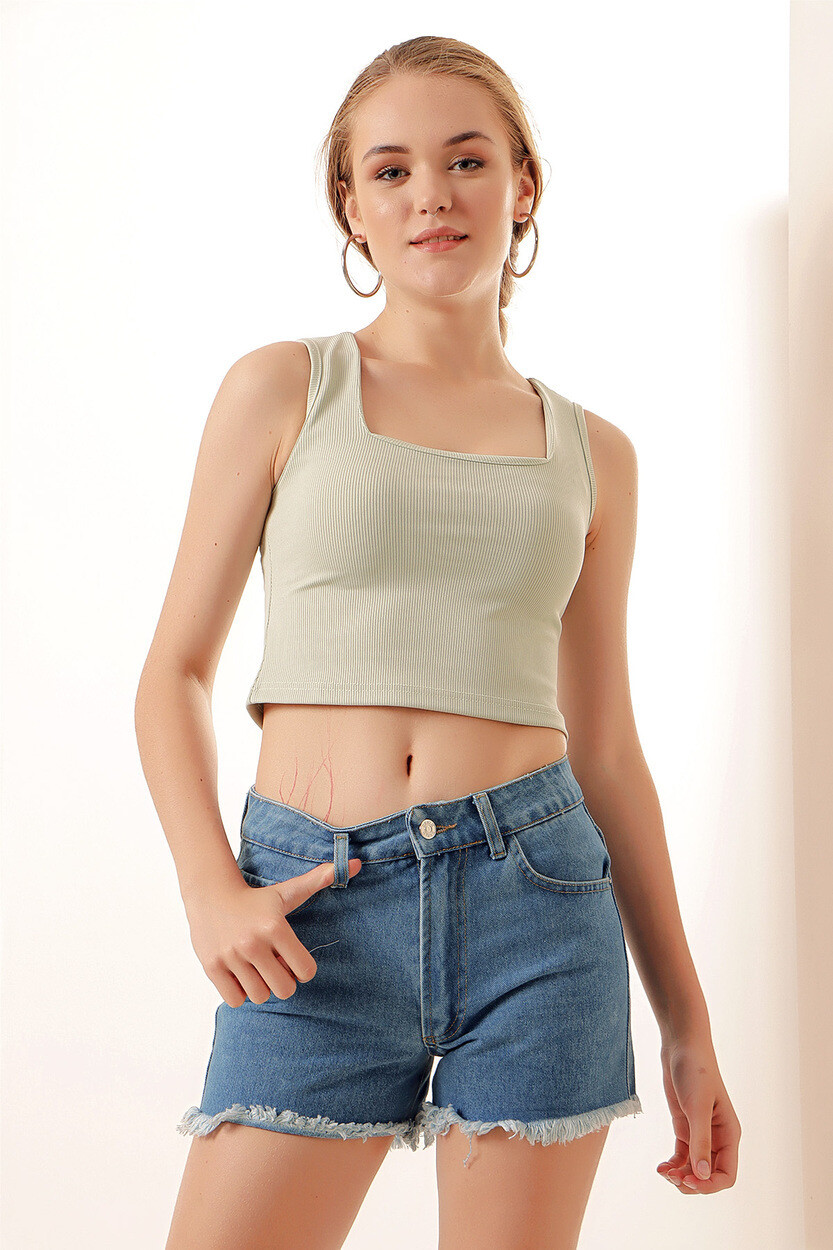 0435 Fitilli Crop Bluz 