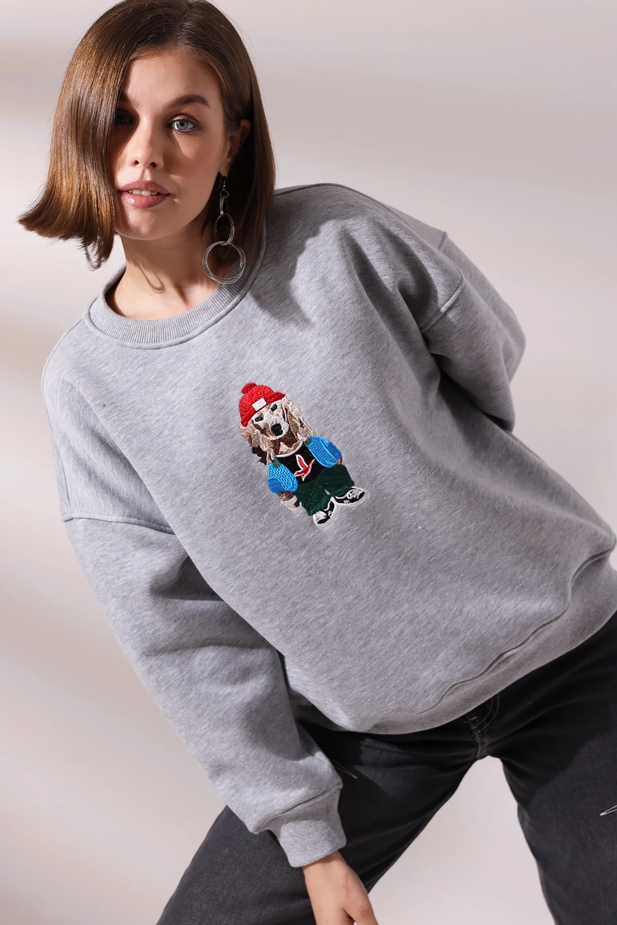 Köpek Baskılı Sweatshirt