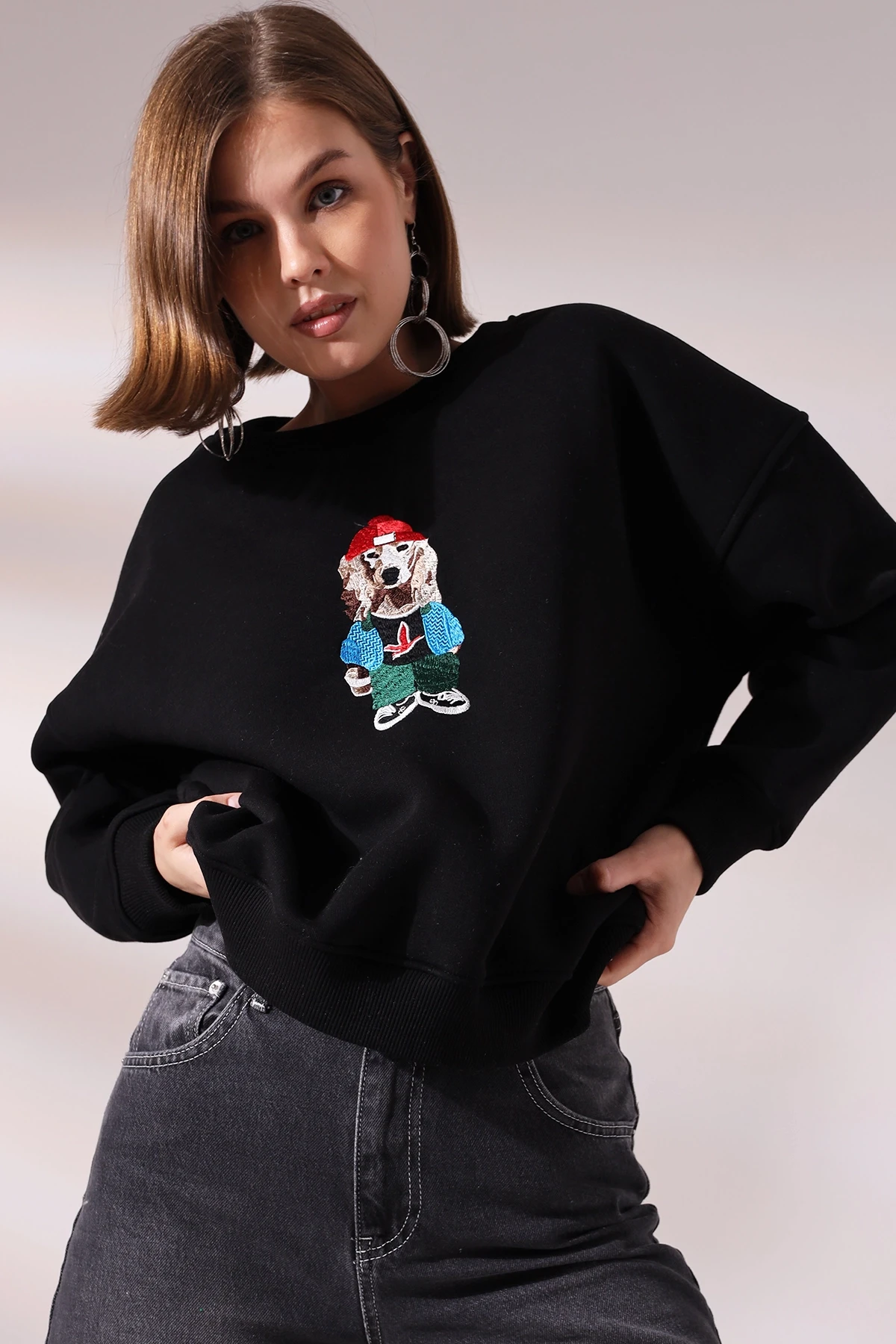 Köpek Baskılı Sweatshirt