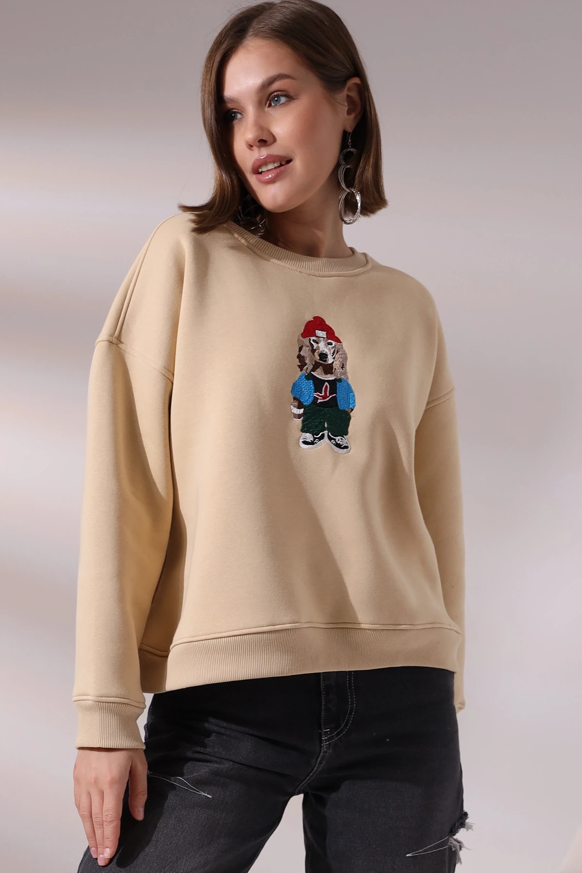 Köpek Baskılı Sweatshirt