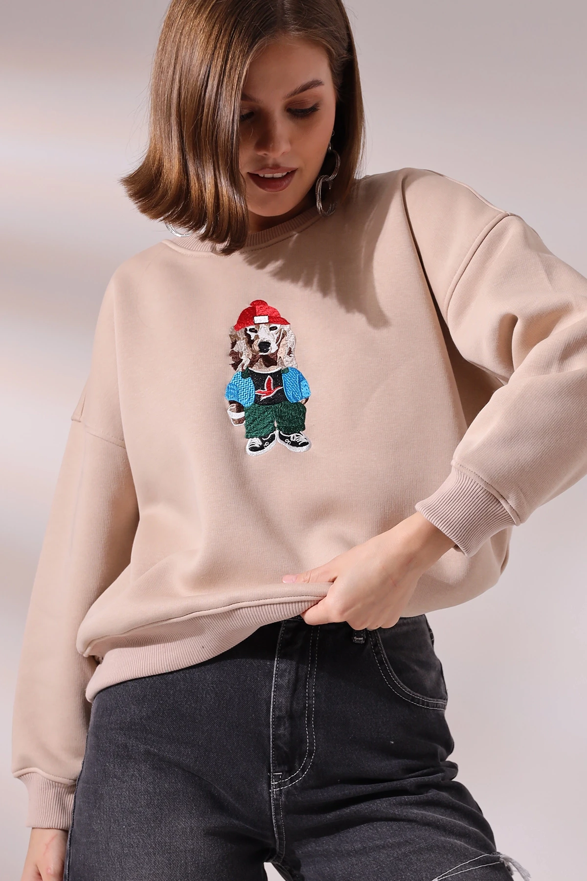 Köpek Baskılı Sweatshirt