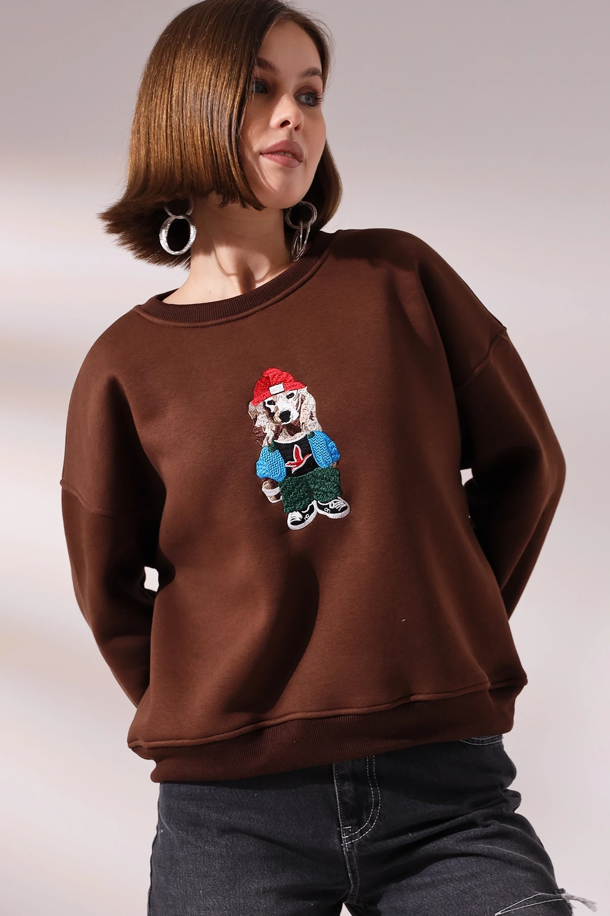 Köpek Baskılı Sweatshirt