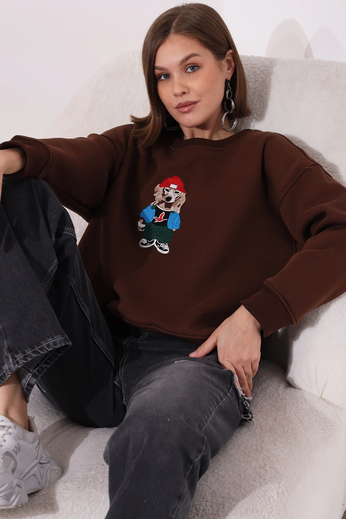 Köpek Baskılı Sweatshirt