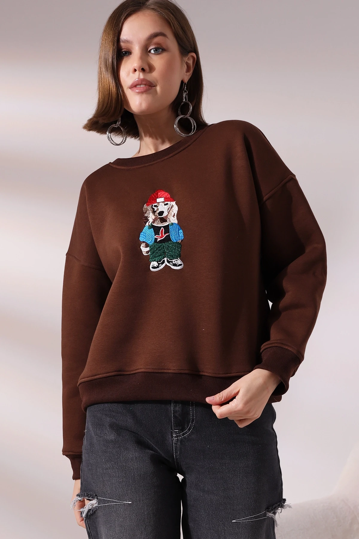 Köpek Baskılı Sweatshirt