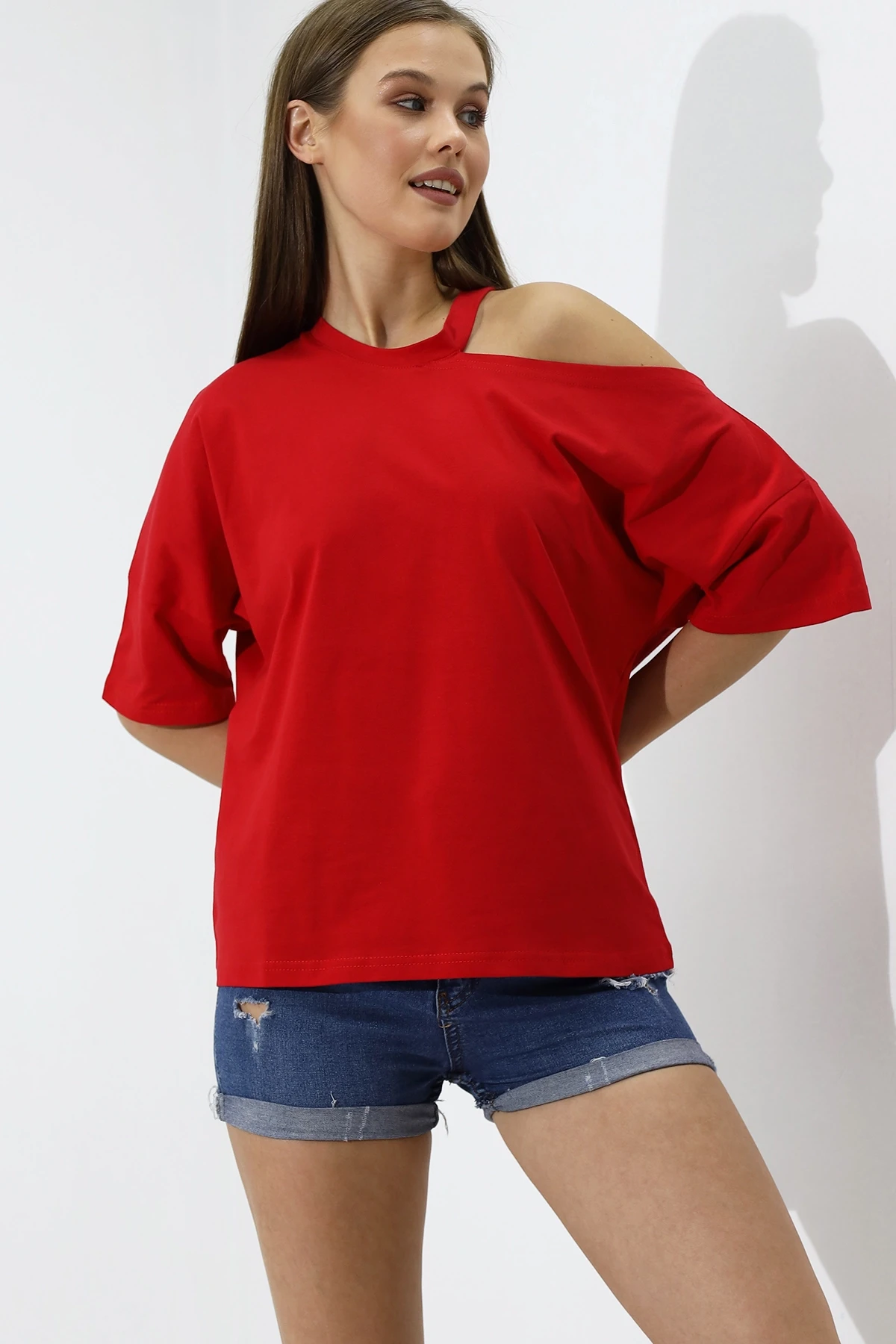 Omuz Detay Oversize T-Shirt