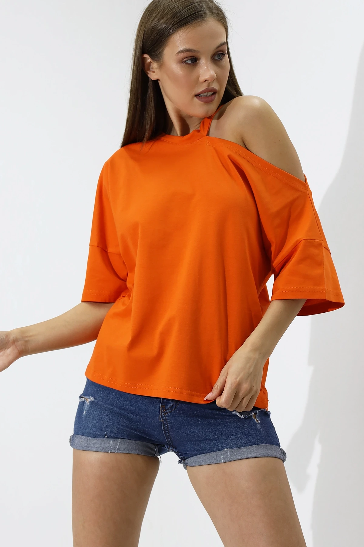 Omuz Detay Oversize T-Shirt