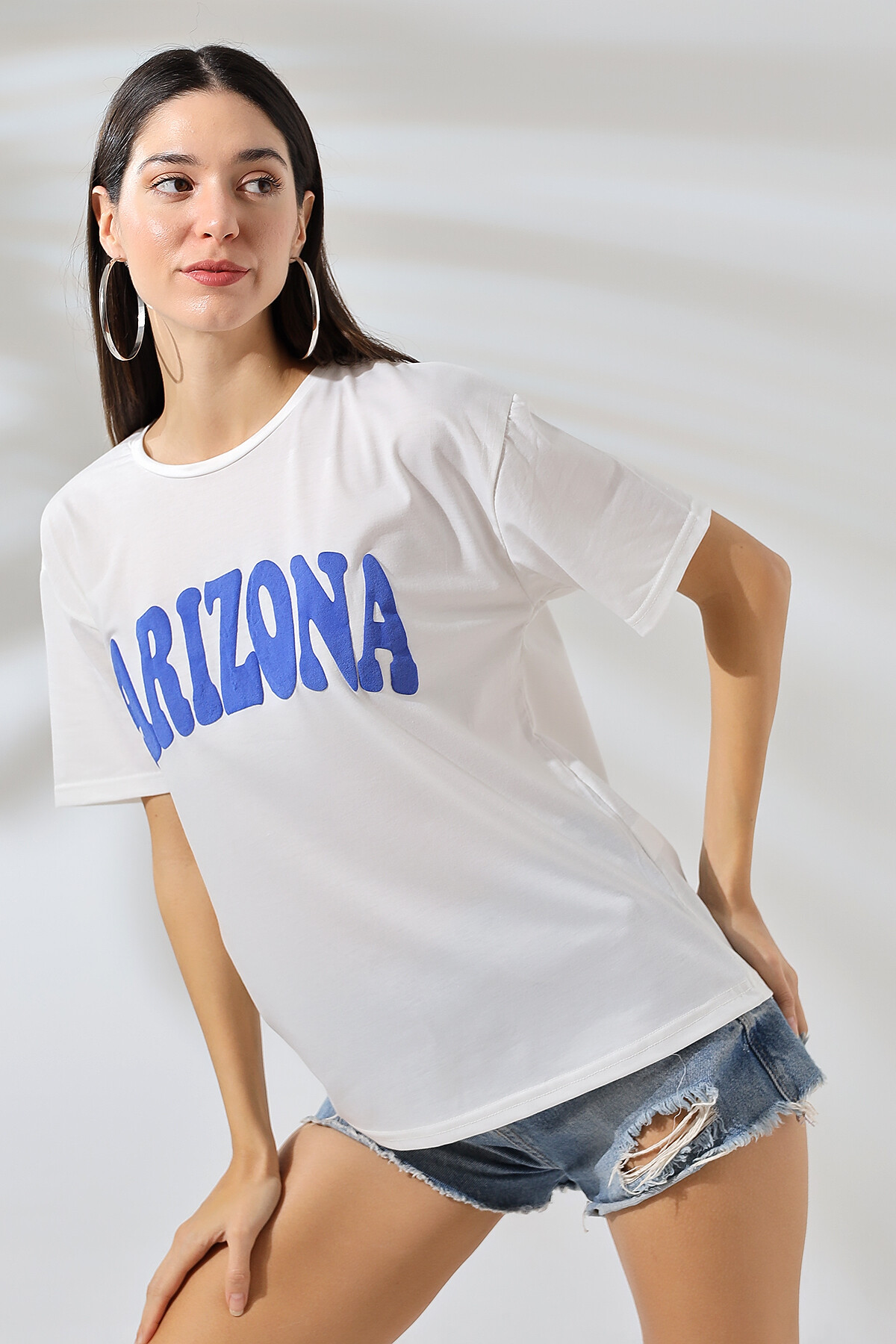 Arizona Baskılı Oversize T-Shirt