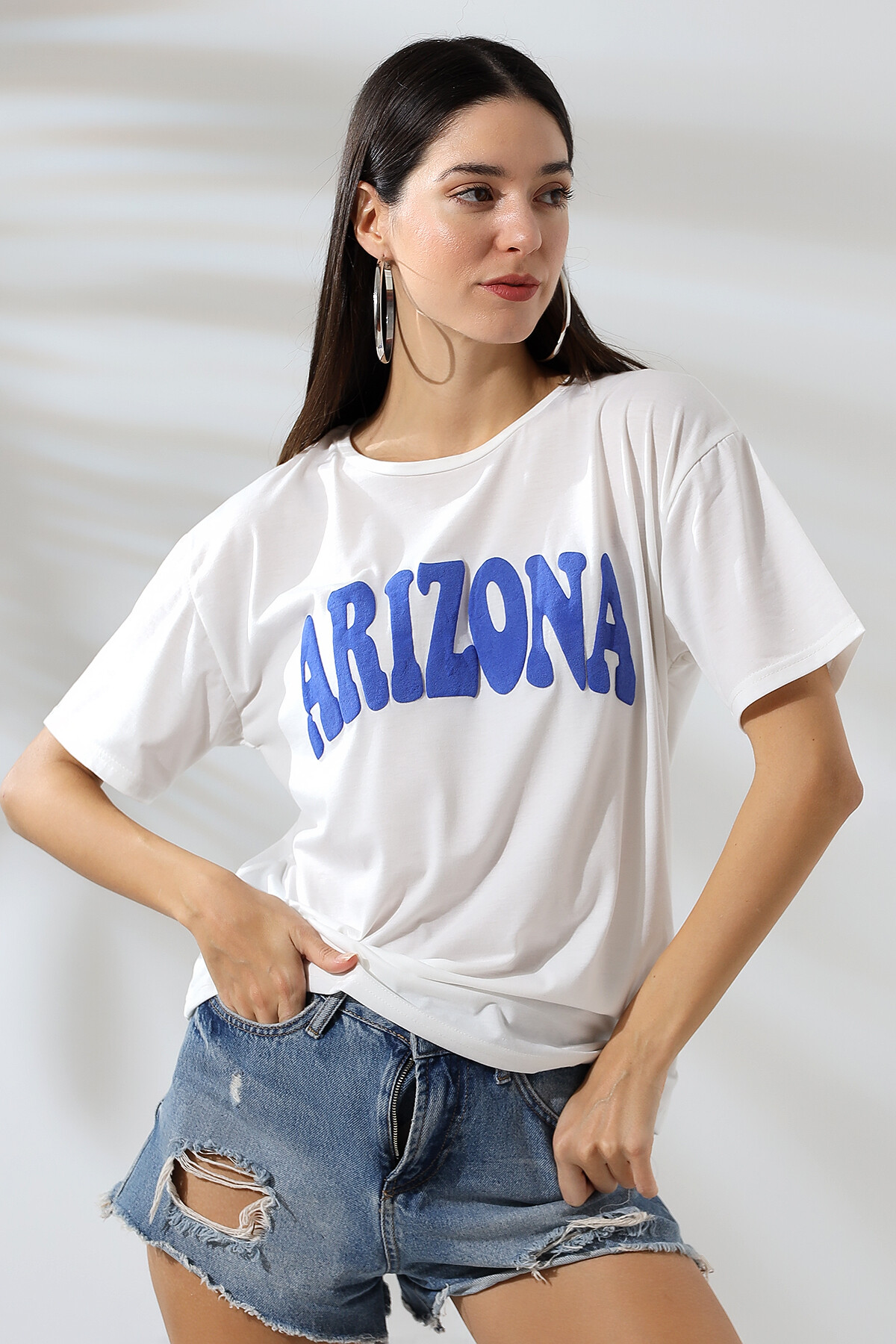 Arizona Baskılı Oversize T-Shirt