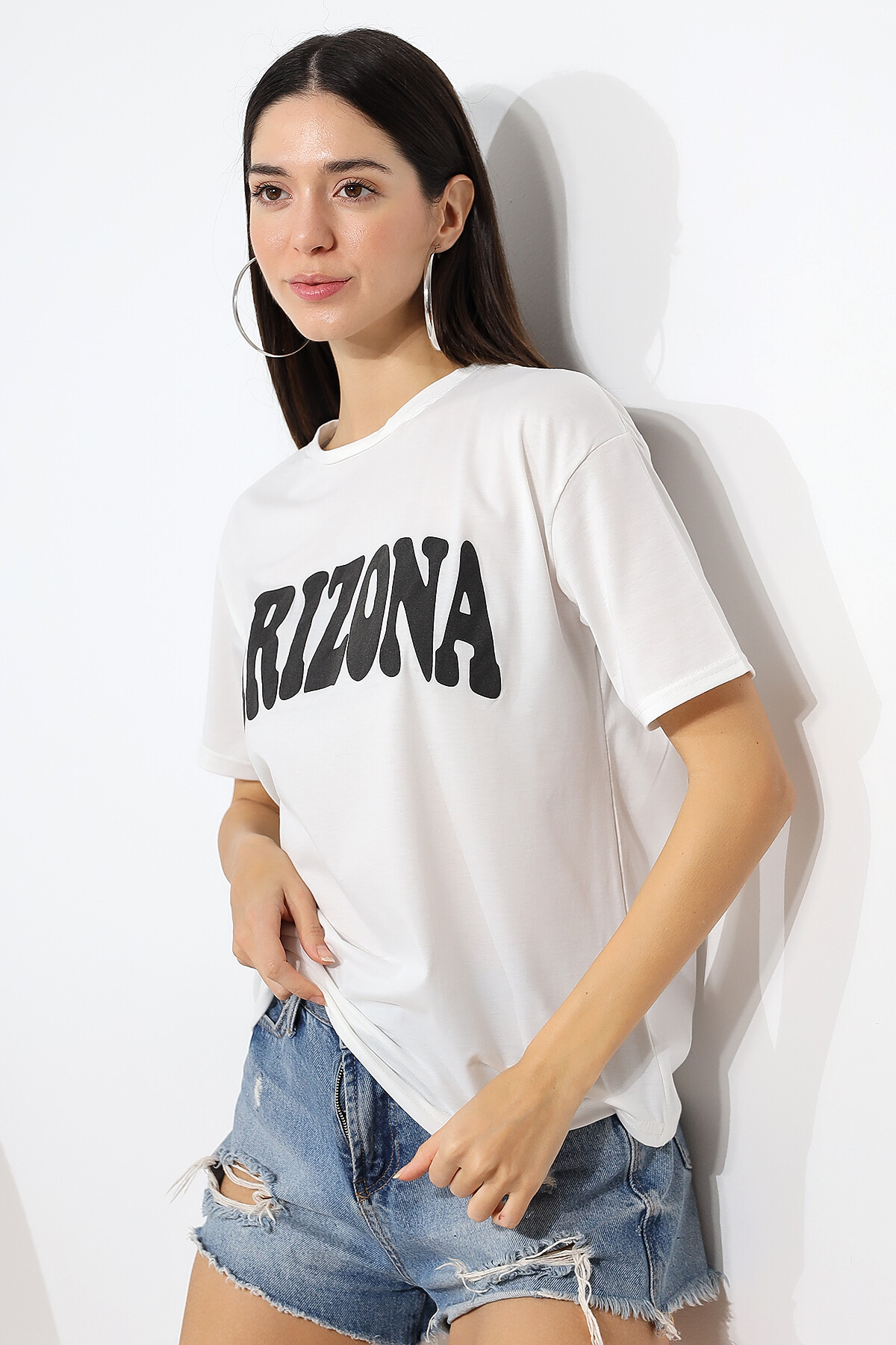 Arizona Baskılı Oversize T-Shirt