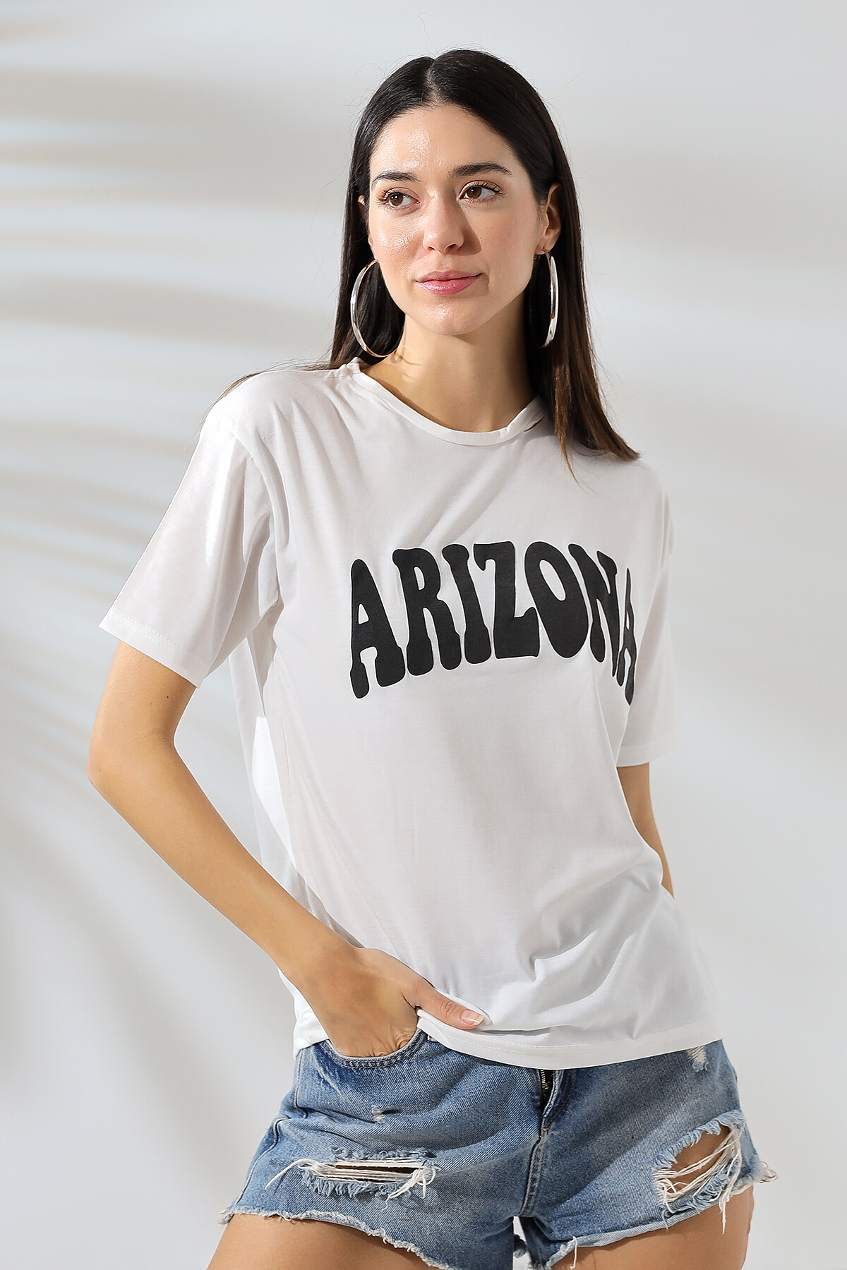 Arizona Baskılı Oversize T-Shirt