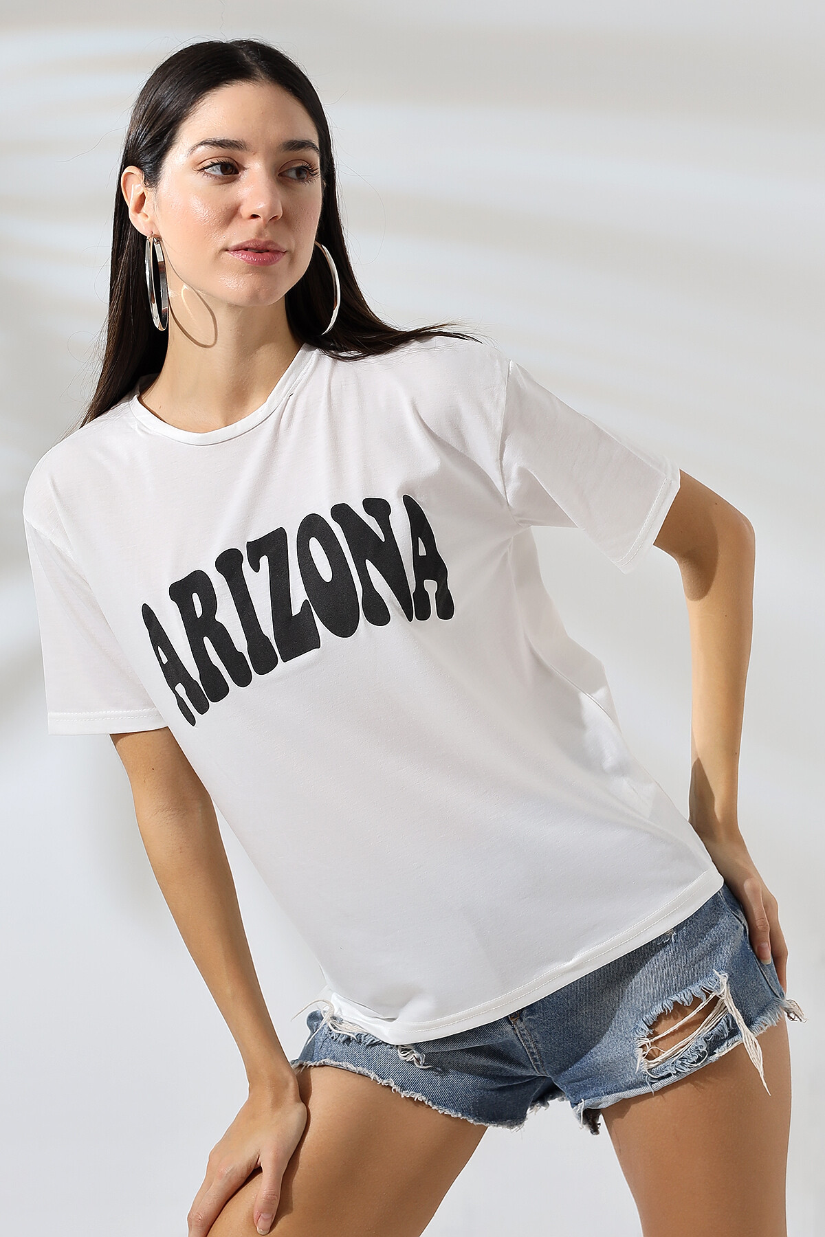 Arizona Baskılı Oversize T-Shirt