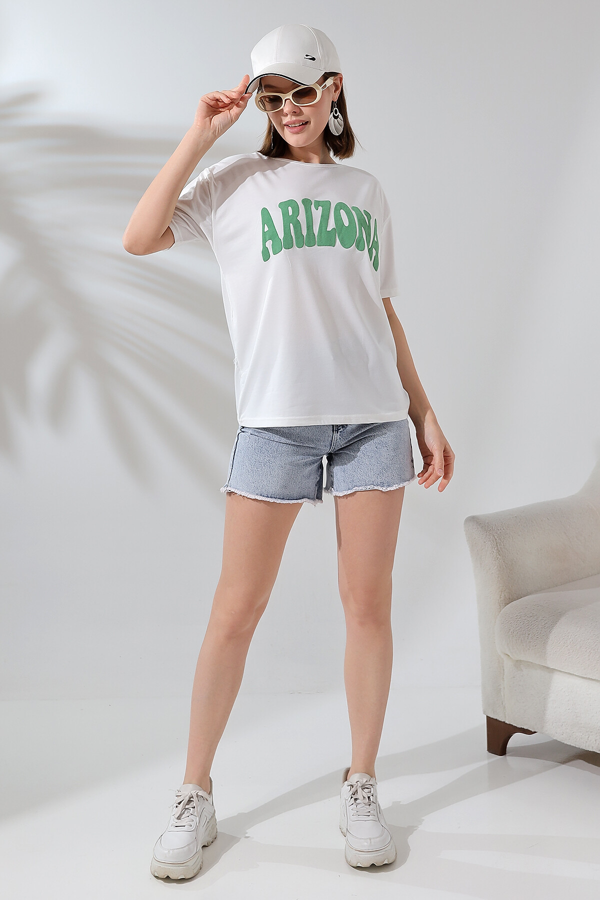 Arizona Baskılı Oversize T-Shirt