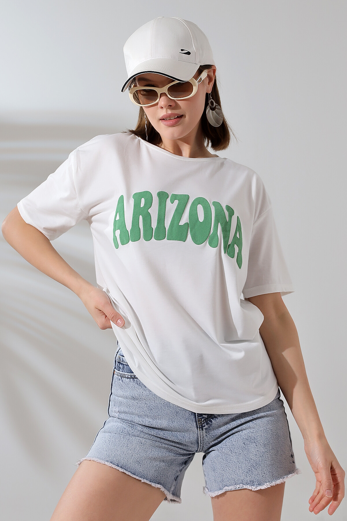 Arizona Baskılı Oversize T-Shirt