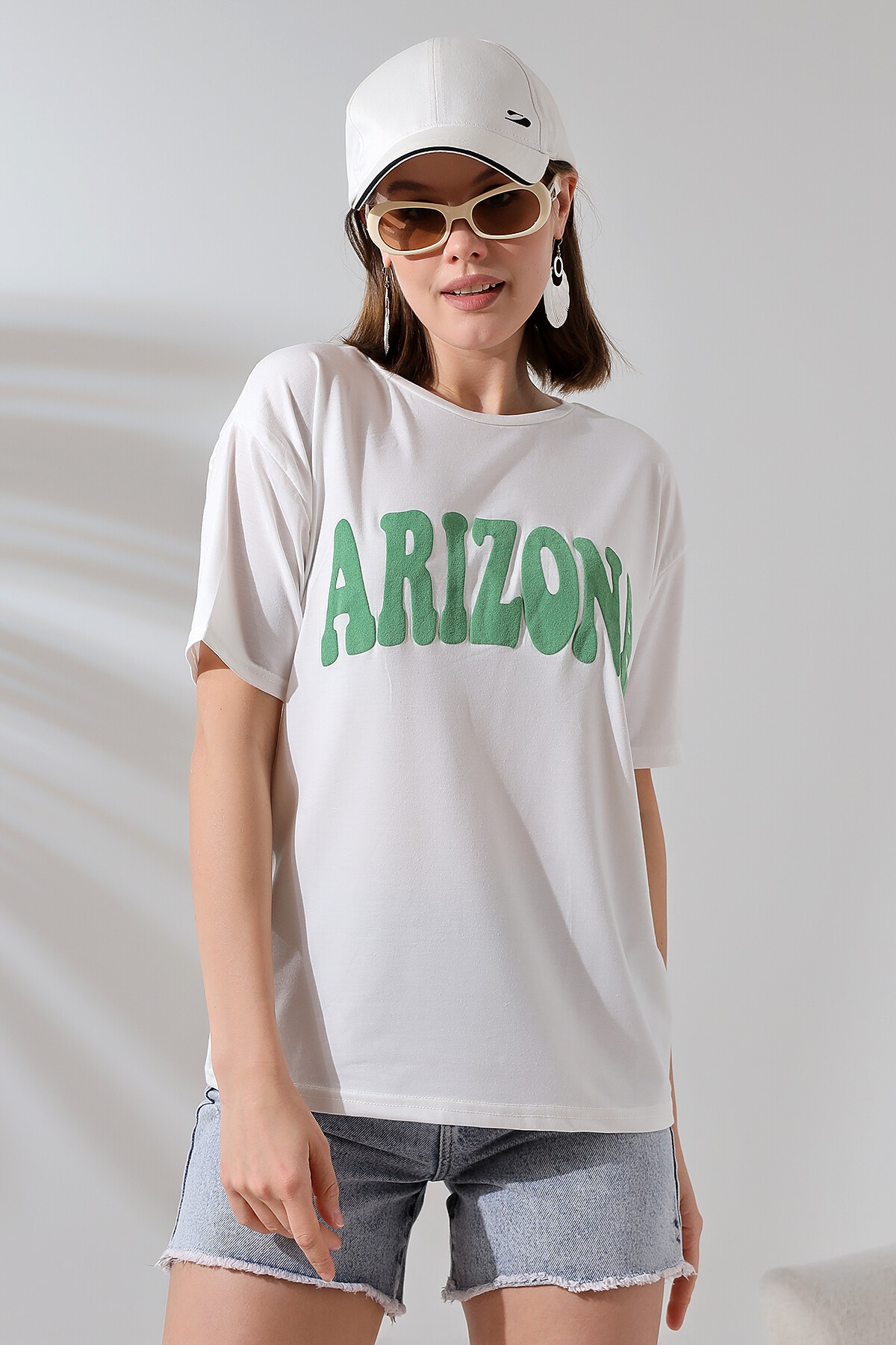 Arizona Baskılı Oversize T-Shirt