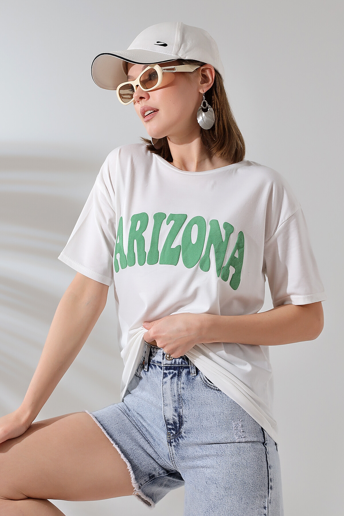 Arizona Baskılı Oversize T-Shirt