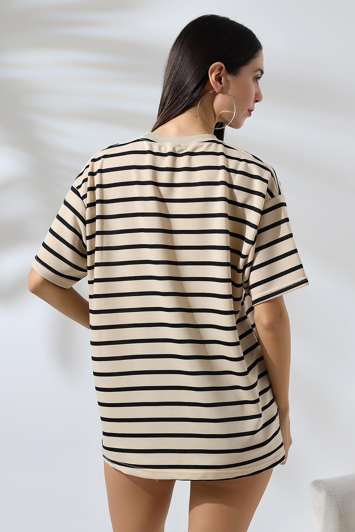 Çizgili Oversize T-Shirt