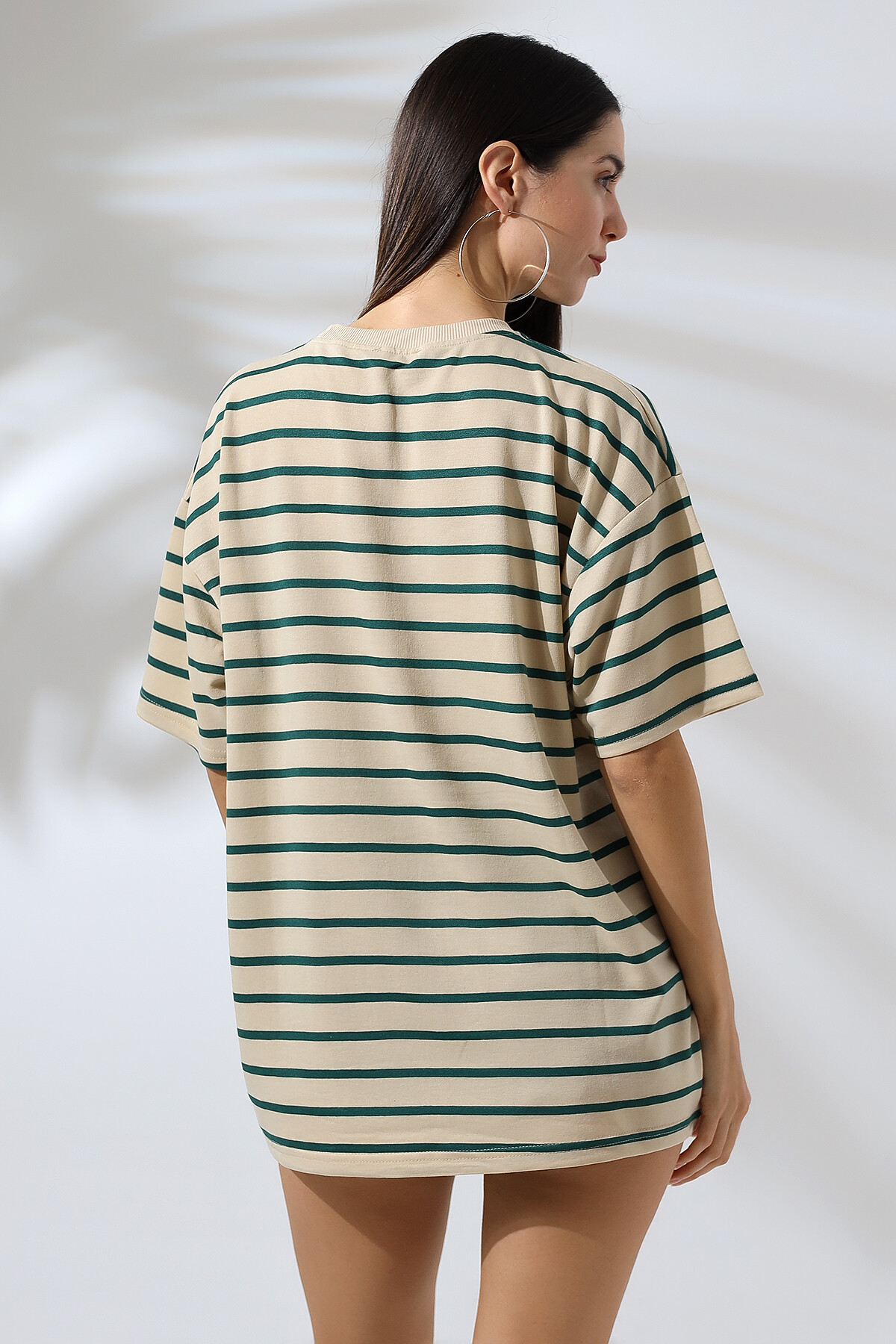 Çizgili Oversize T-Shirt