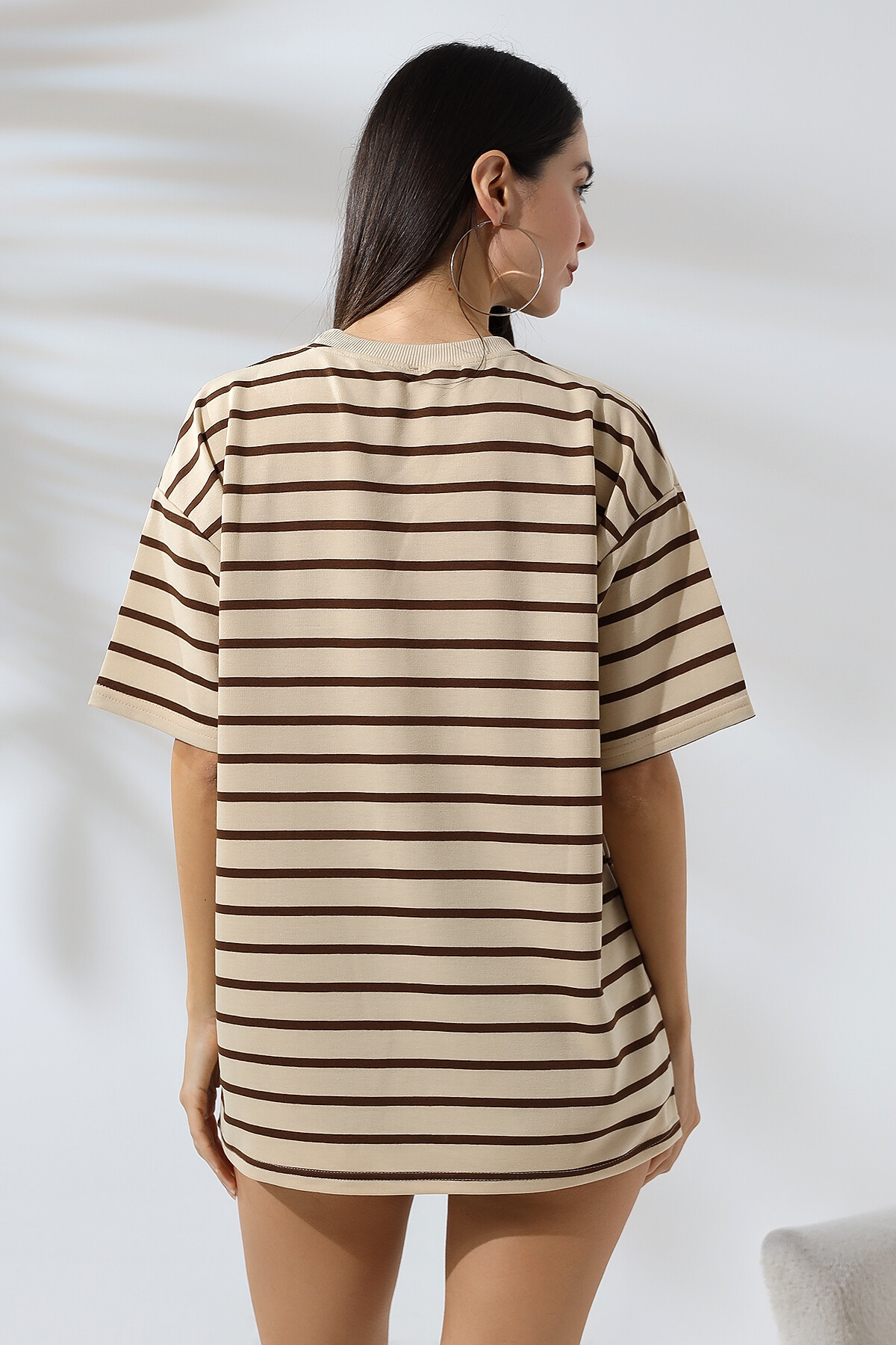 Çizgili Oversize T-Shirt