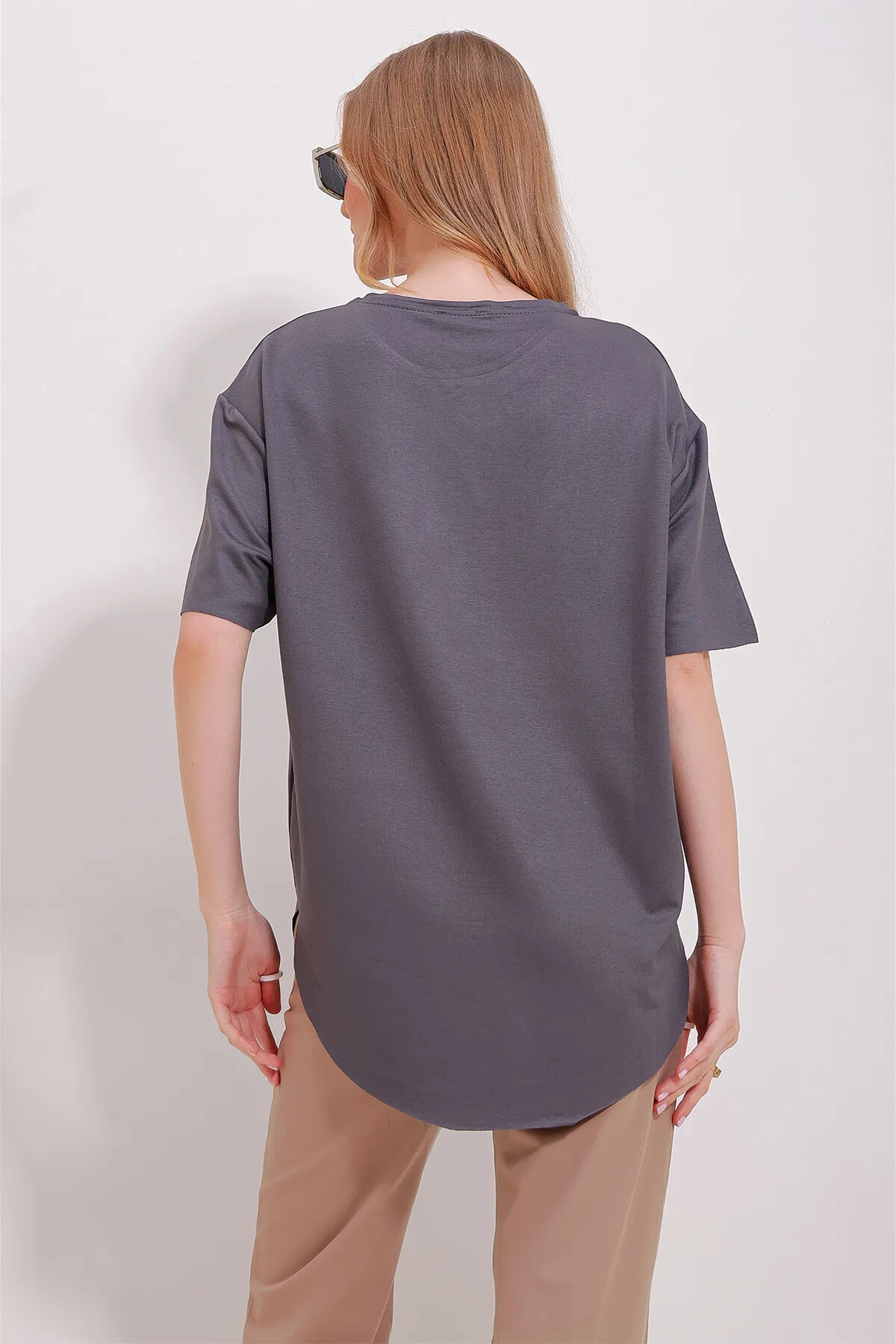 Modal Kumaş Oval Kesim T-Shirt