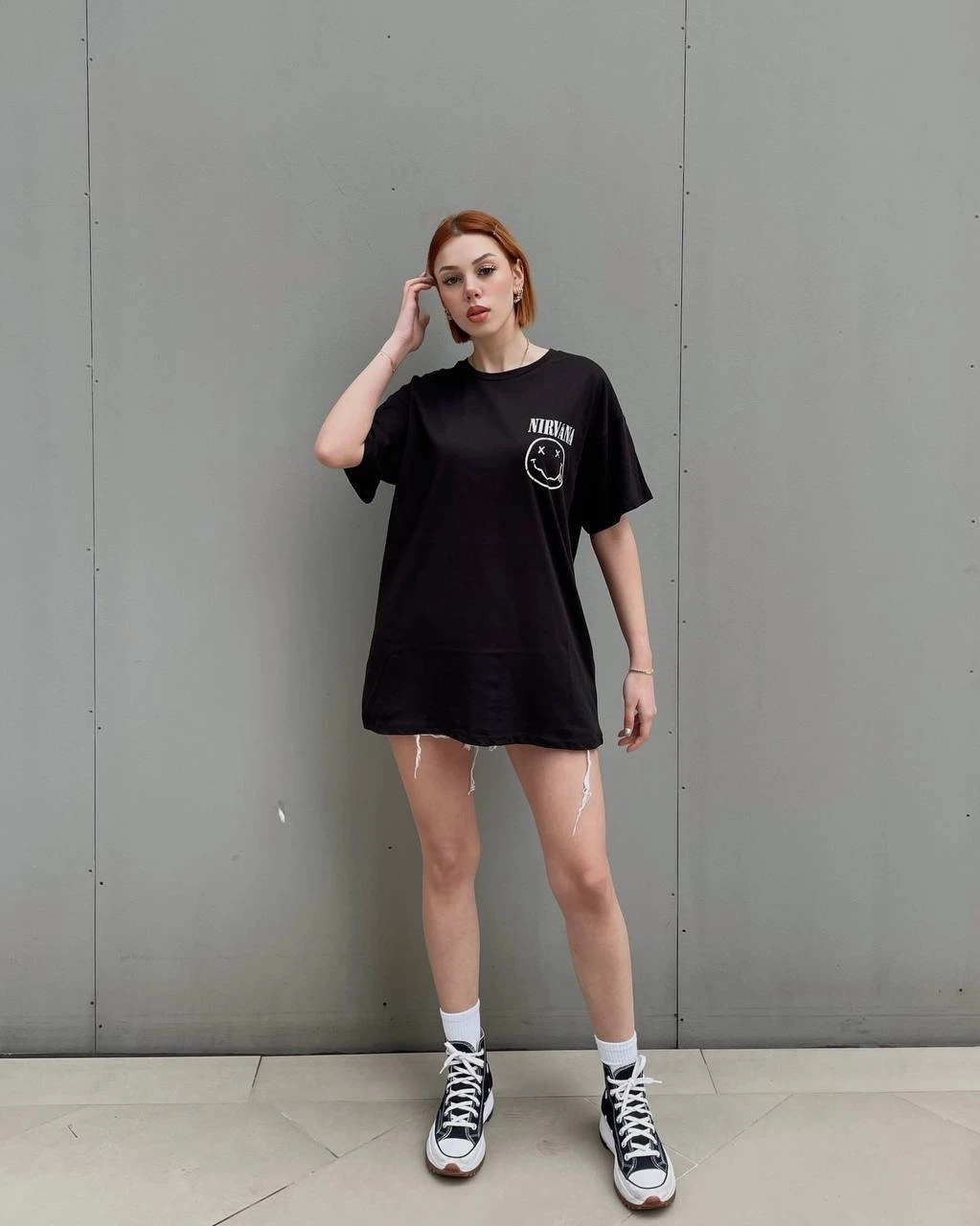 Ön Arka Baskılı Oversize T-Shirt