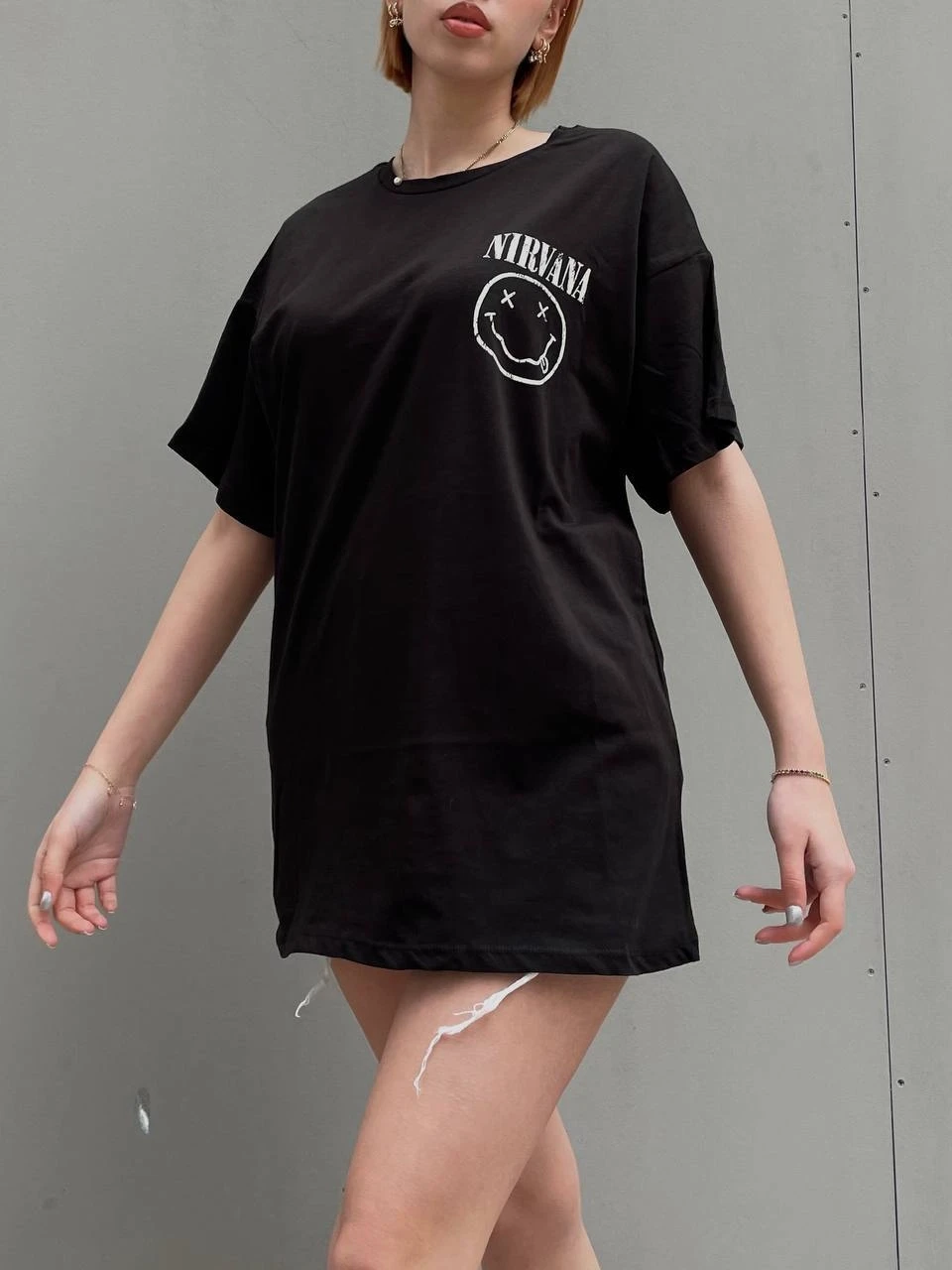 Ön Arka Baskılı Oversize T-Shirt