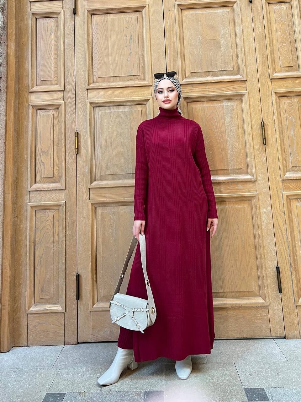 Pantalon Tunik Bordo Triko Takım