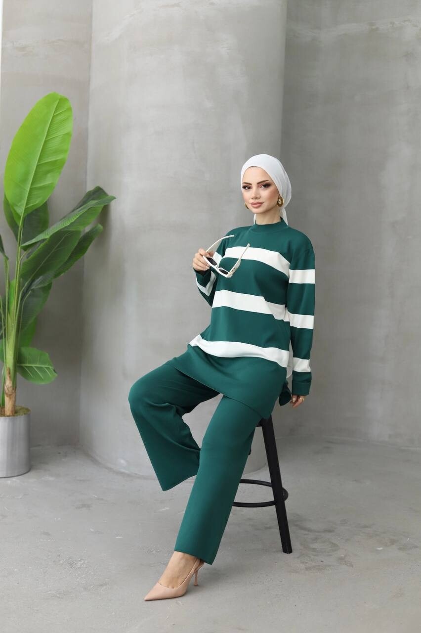 Pantalon Tunik Triko Takım Yeşil