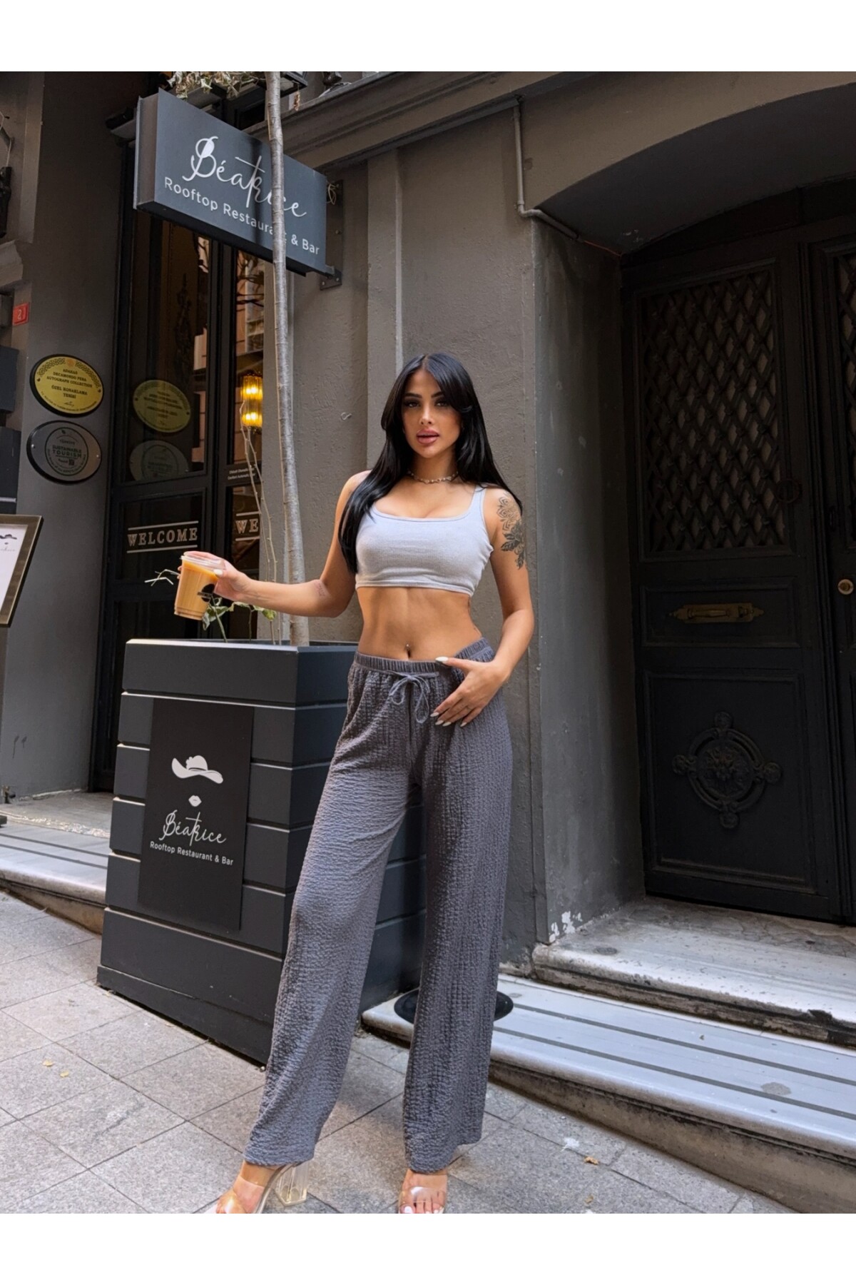 Gofre Bol Paça Pantalon Gri
