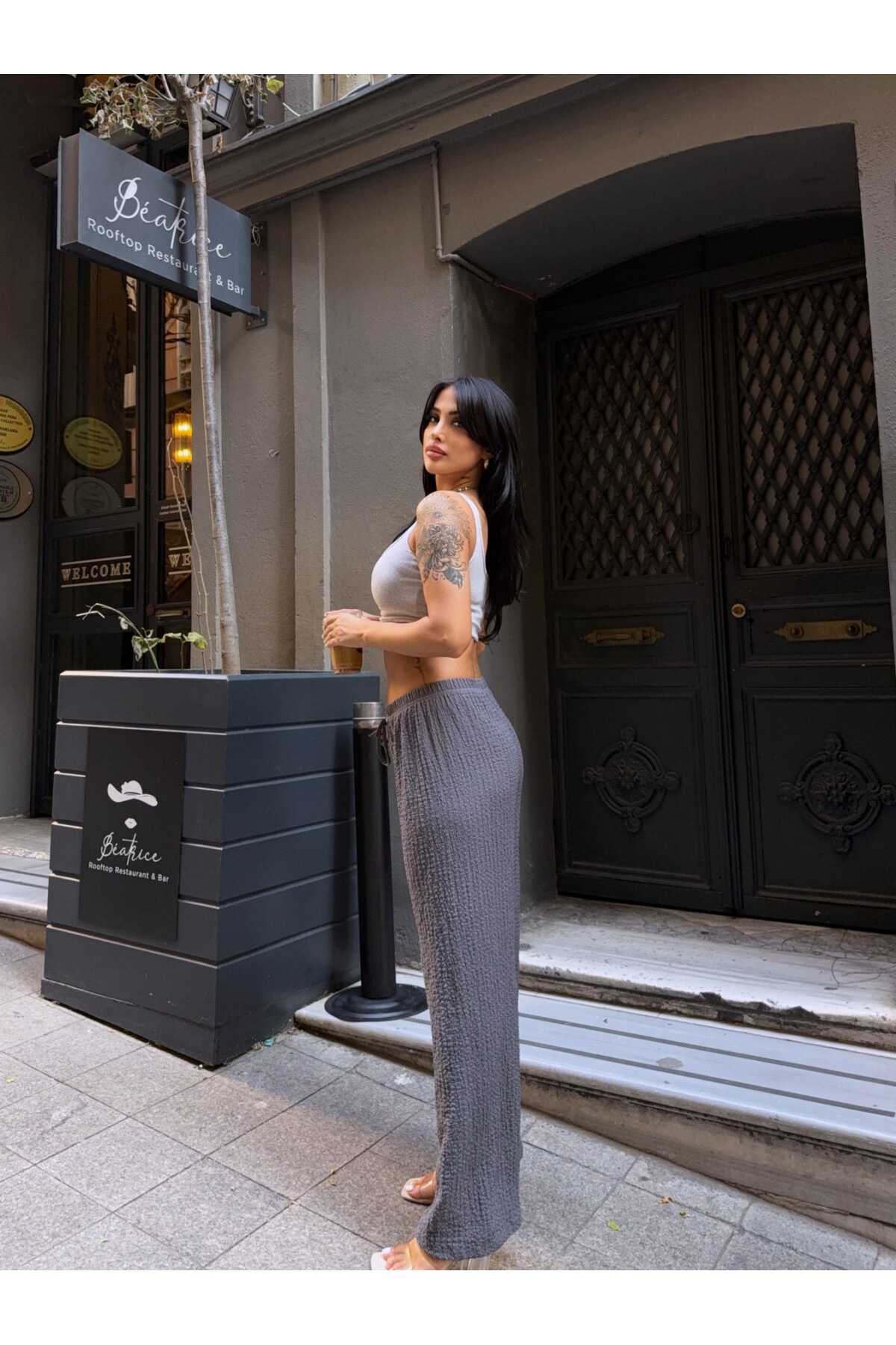 Gofre Bol Paça Pantalon Gri