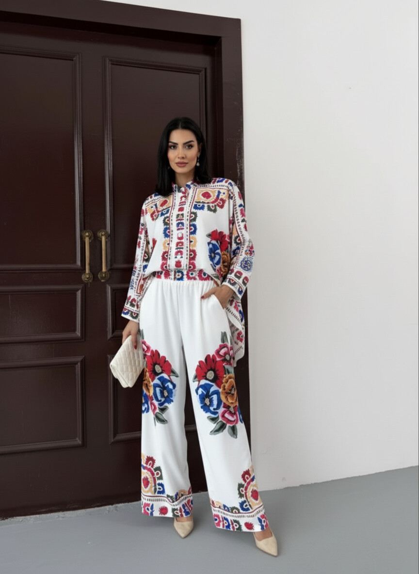 Jessica Kumaş Gömlek Pantalon Takım