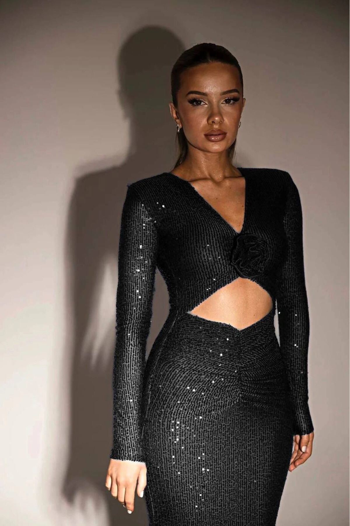 Pulpayet Kumaş Full Astarlı Maxi Boy Elbise