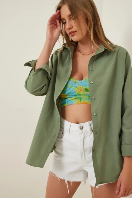 Oversize Uzun Basic Gömlek