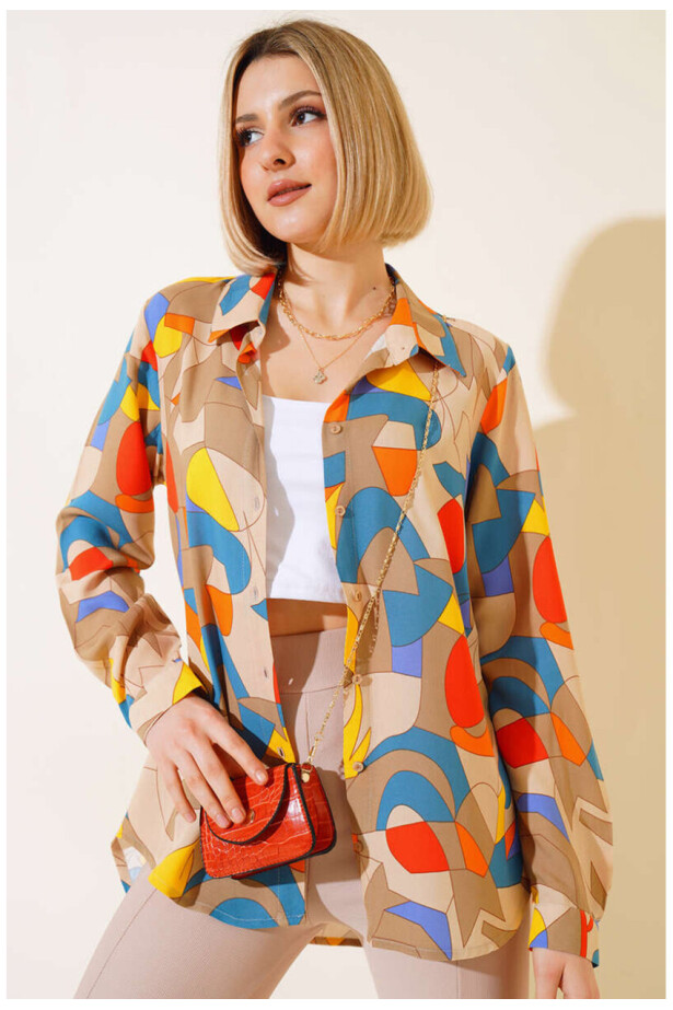 Grafik Desenli Gömlek