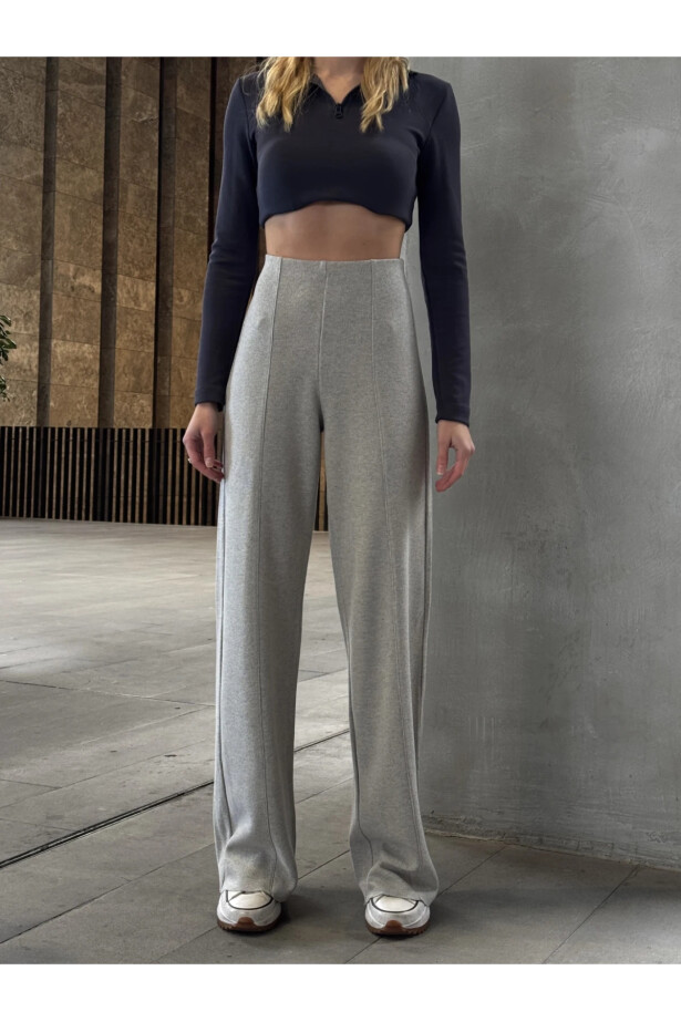 Gri Ön Dikişli Selanik Pantolon