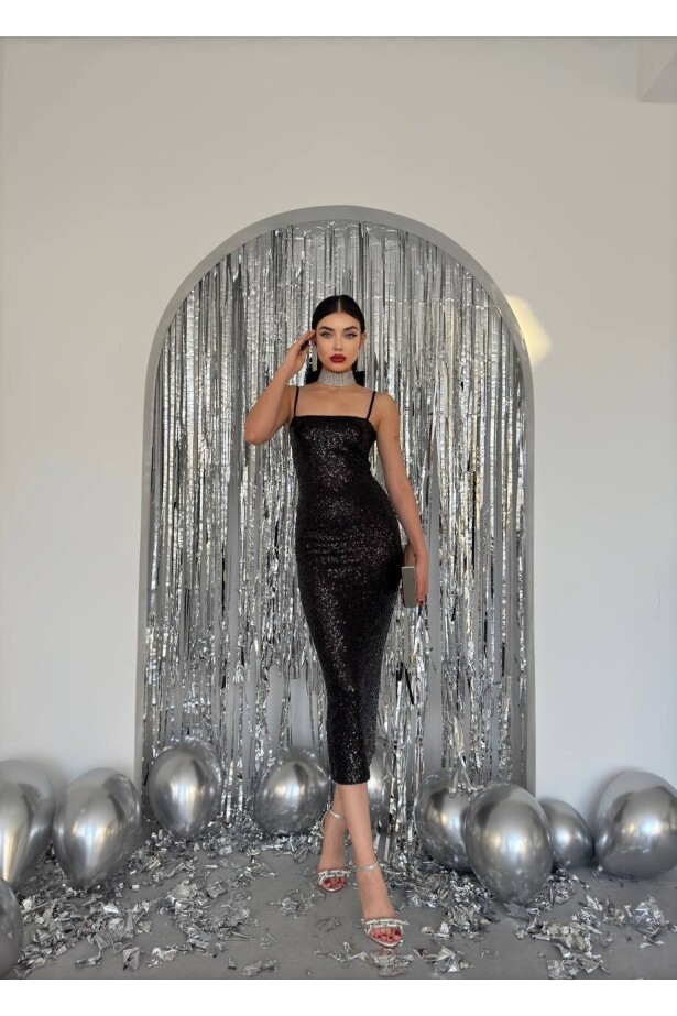 İp Askılı Pulpayet Elbise