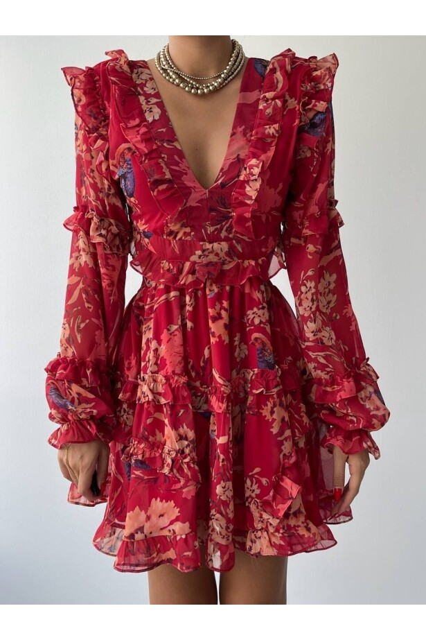 Sırt Dekolteli Mini Elbise