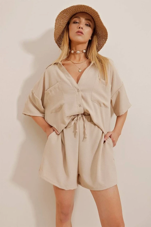 Şort Gömlek Alt Üst Takım