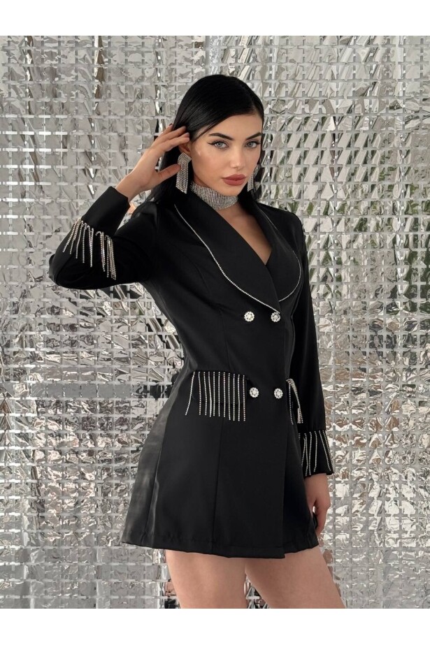 Taşlı Ceket Elbise