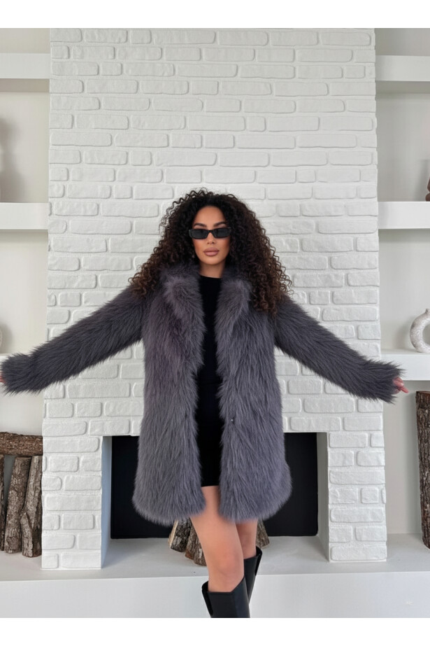 Antrasit Suni Kürk Kaban