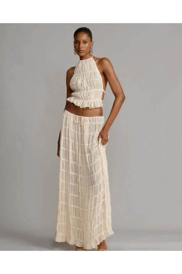 Gipeli Şifon Astarlı Büstiyer Etek Takım