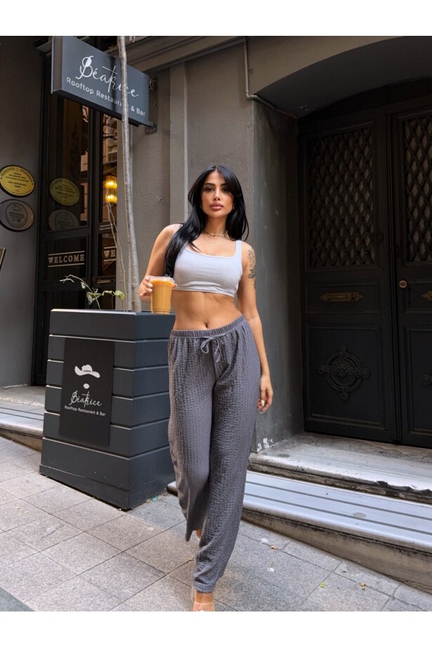 Gofre Bol Paça Pantalon Gri