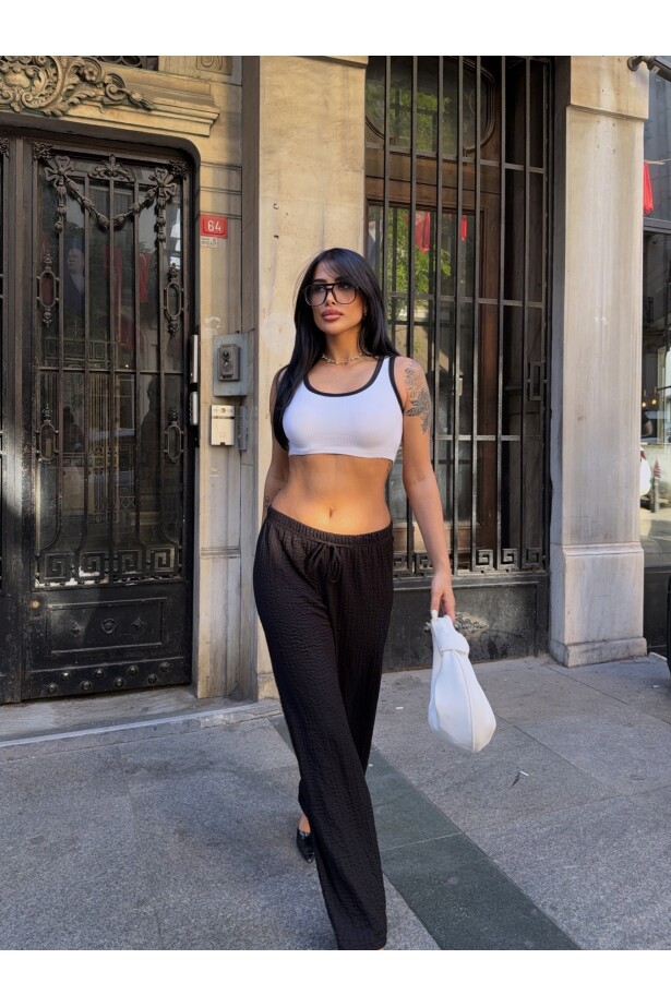 Gofre Bol Paça Pantalon Siyah