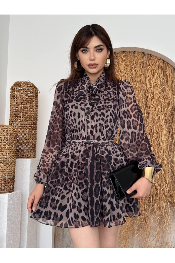 Tepa Fiyonk Detay Elbise